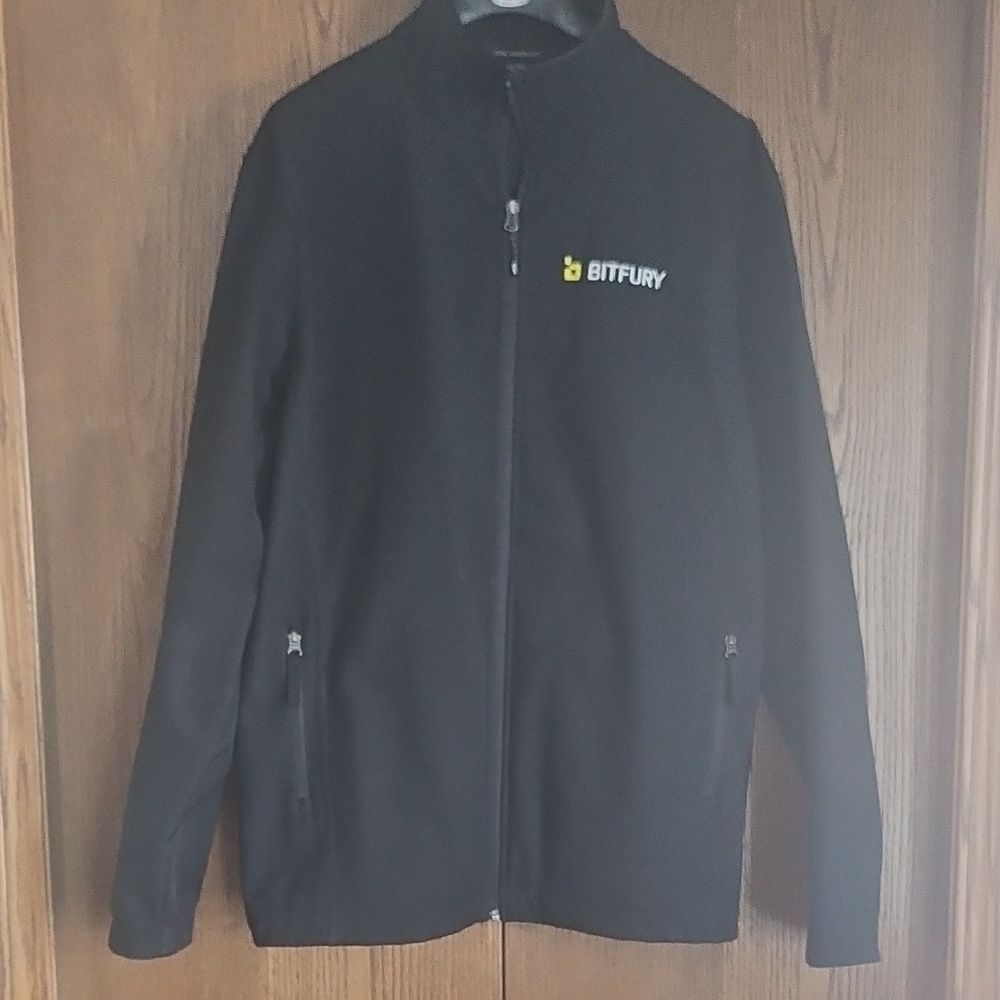 Bitcoin Magnate 'Bitfury' Men's Black Showerproof Jacket.